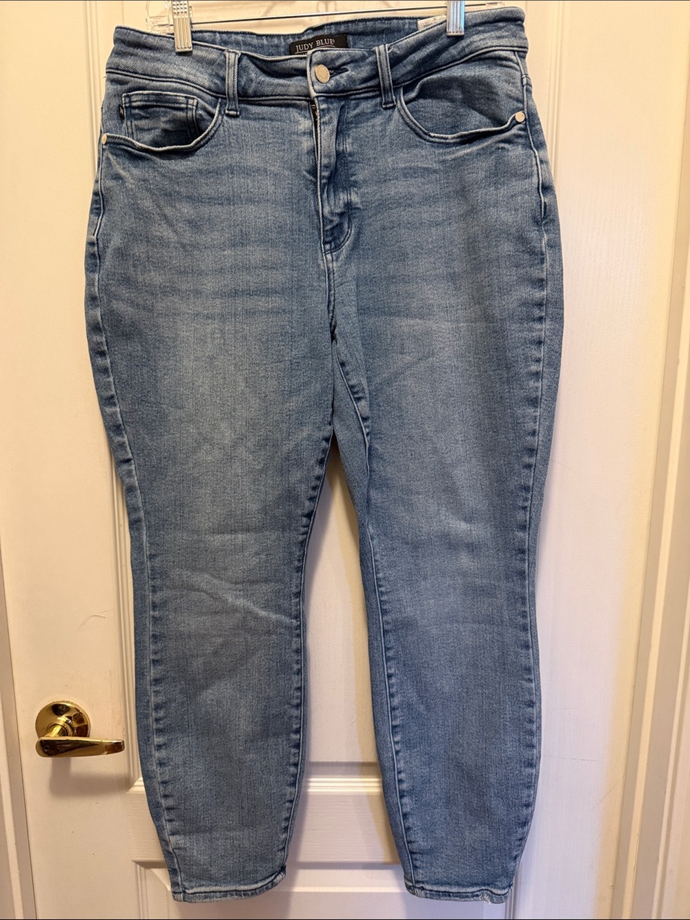 Judy Blue Mid-Rise Light Wash Skinny Jeans 14 W